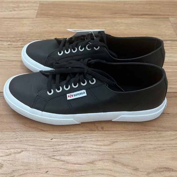 Superga Cotu 2750 Black Nappa Leather Women’s US 8.5 EU 39.5 - Picture 4 of 7